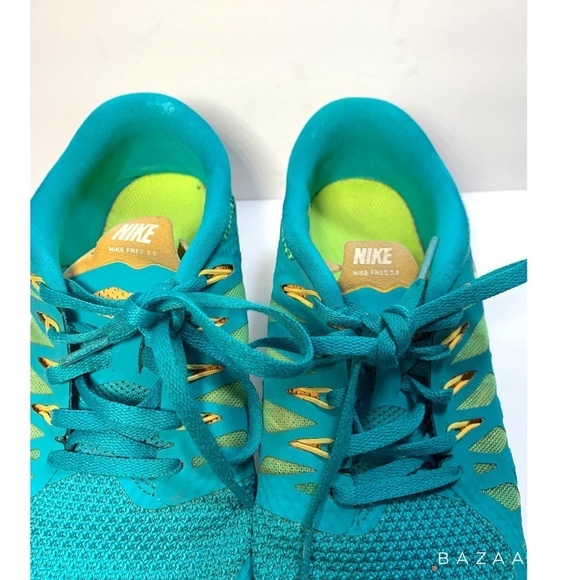 Nike Free run 5.0 teal Women’s running shoes Teal and Yellow Size: 7.5 - Picture 7 of 11